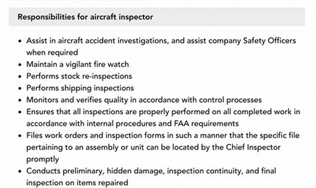 Your Aerospace Inspector Job Description Guide + Examples Innovating the Future of Flight with Reliable Aviation Solutions Your Aerospace Inspector Job Description Guide + Examples | Innovating the Future of Flight with Reliable Aviation Solutions