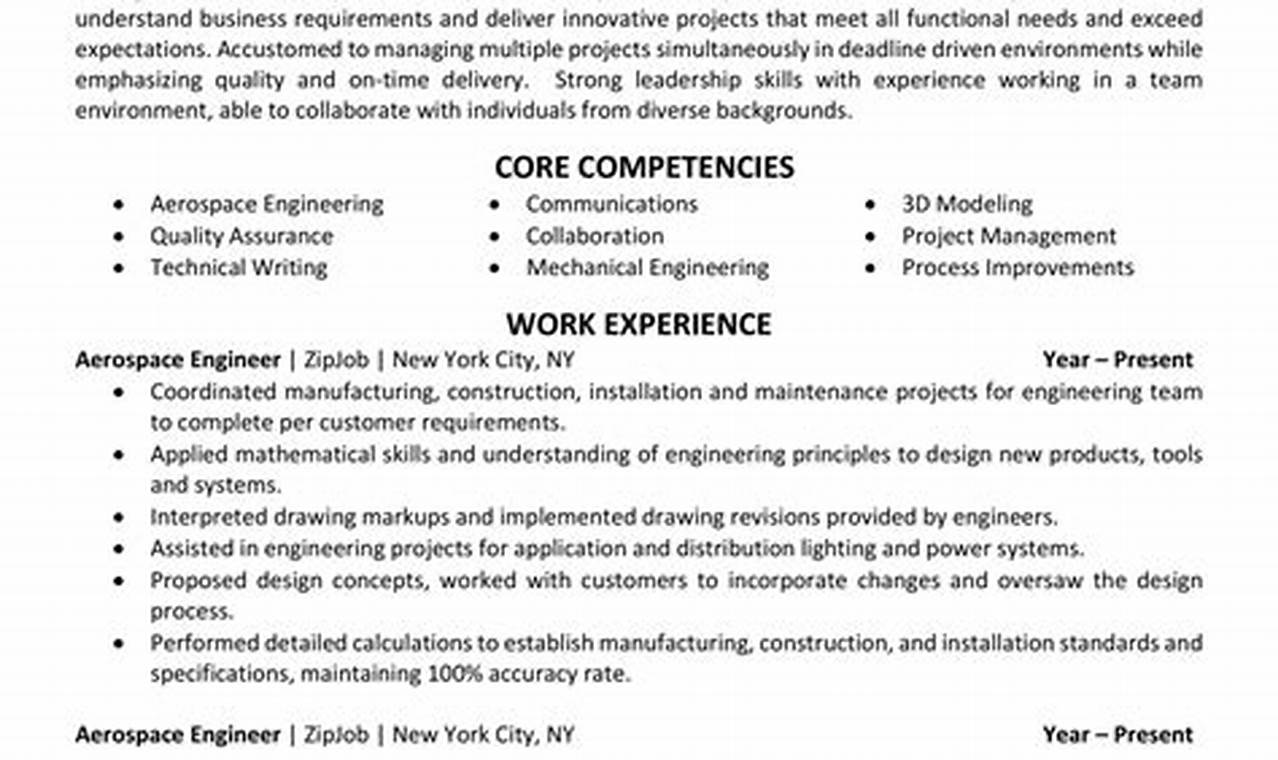 Best Aerospace Engineer Resume Sample Guide +Tips | Innovating the Future of Flight with Reliable Aviation Solutions