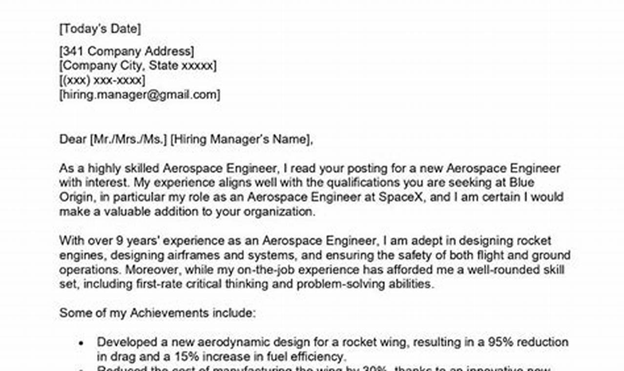 Ace Your Application: Aerospace Engineering Cover Letter Guide & Tips | Innovating the Future of Flight with Reliable Aviation Solutions