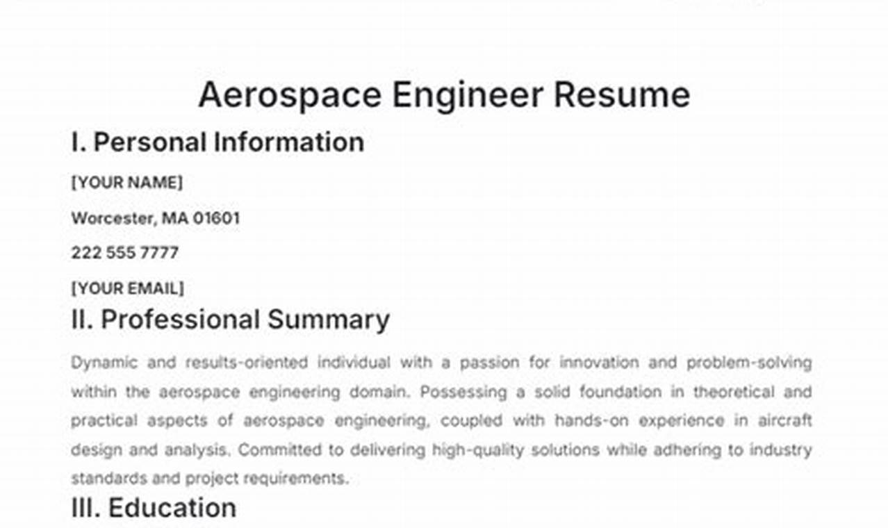 Top Aerospace Engineer Resume Tips + Examples | Innovating the Future of Flight with Reliable Aviation Solutions